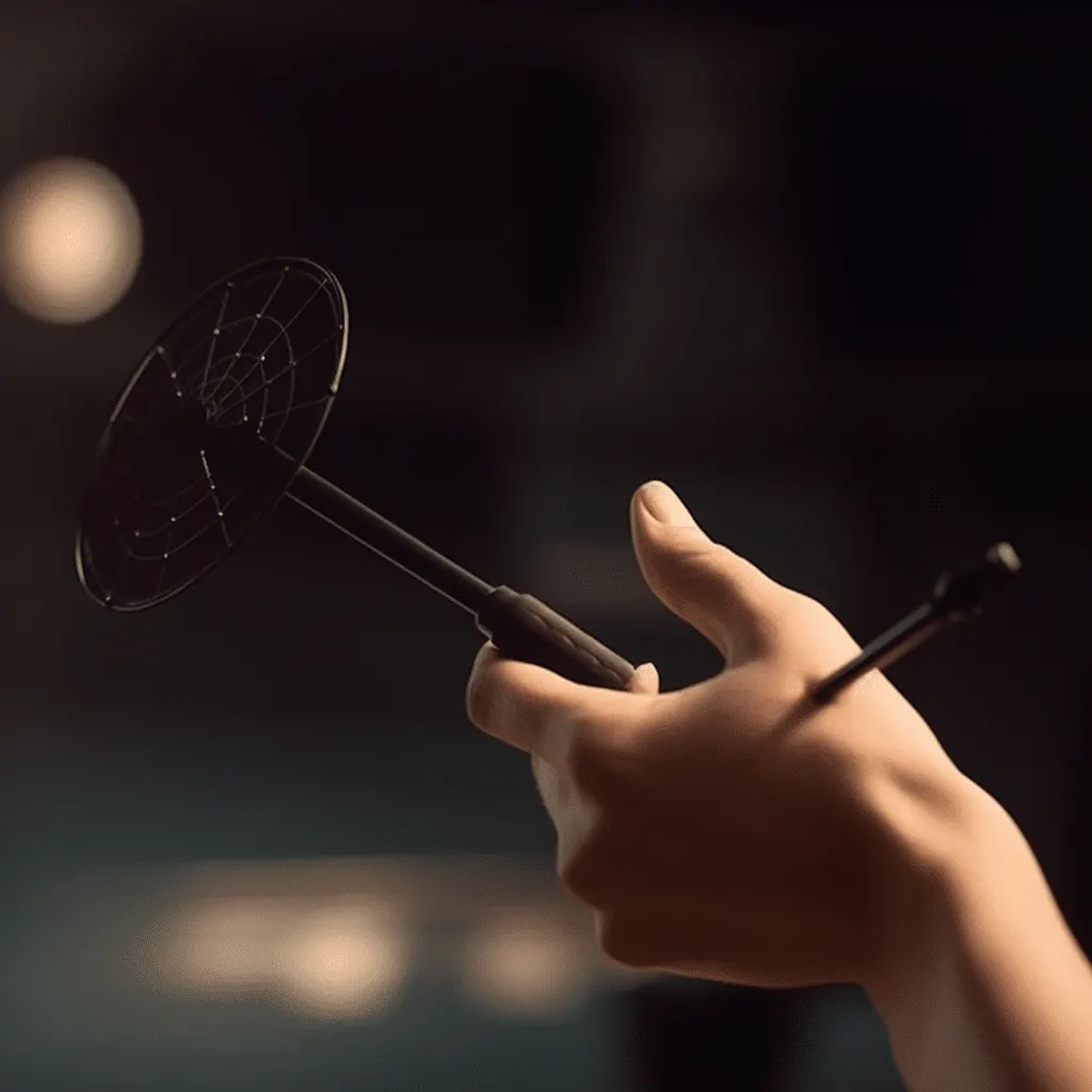 gros plan d'une main tenant une antenne de lecher