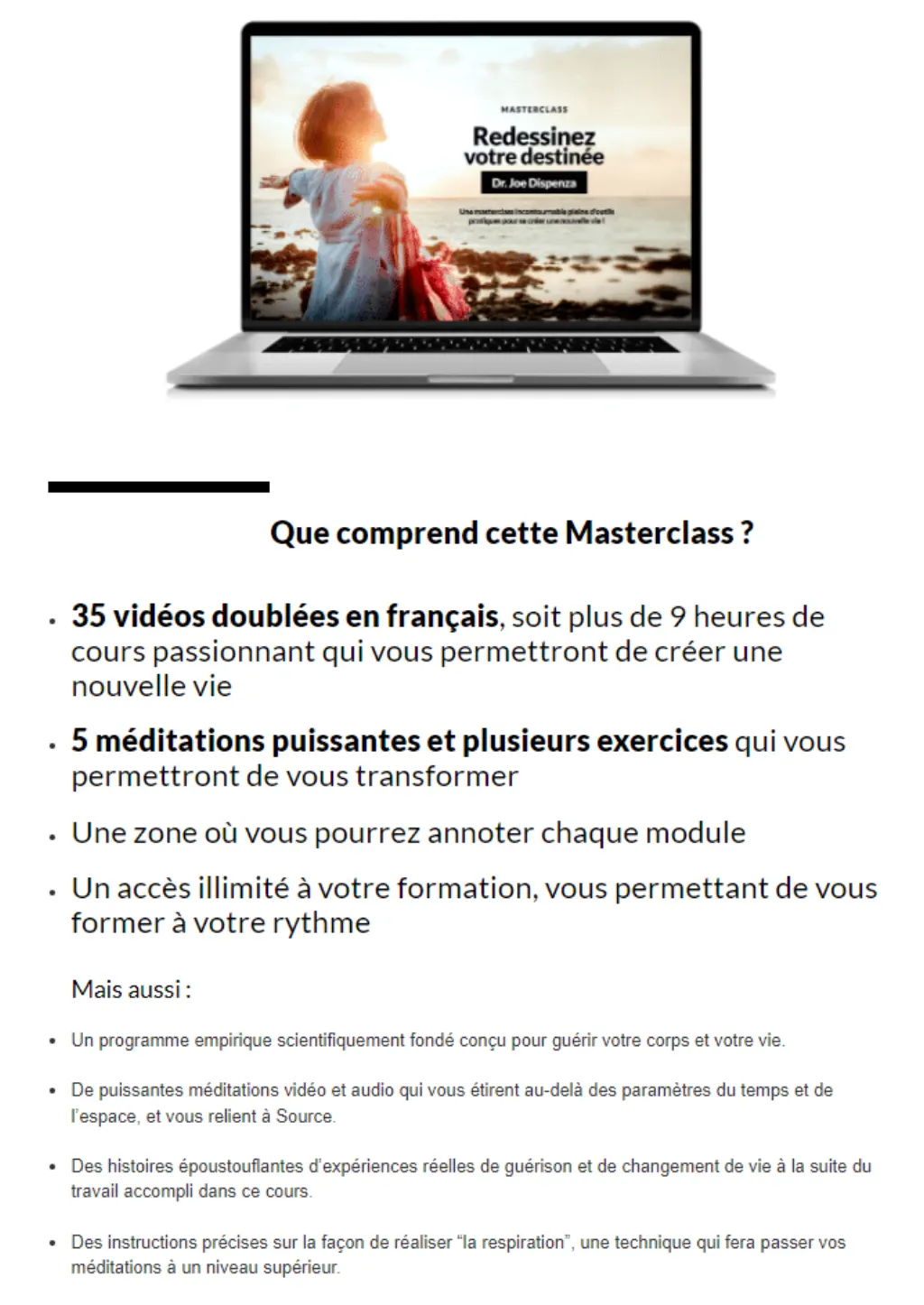 Que comprend la masterclass Redessinez votre destinée Masterclass de Joe Dispenza ? Notre avis