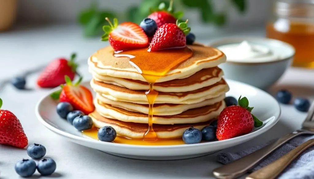 découvrez 9 recettes de pancakes minceur, moelleuses et faibles en calories, pour vous régaler sans culpabiliser au petit-déjeuner ou au goûter. idéales pour garder la ligne tout en se faisant plaisir !