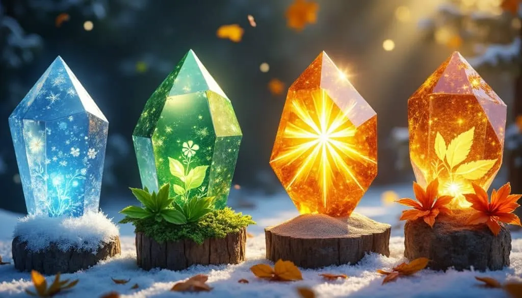 découvrez 4 cristaux élémentaires à utiliser à chaque saison pour éveiller votre magie personnelle, harmoniser vos énergies et renforcer vos rituels spirituels. profitez du pouvoir des pierres naturelles toute l’année !