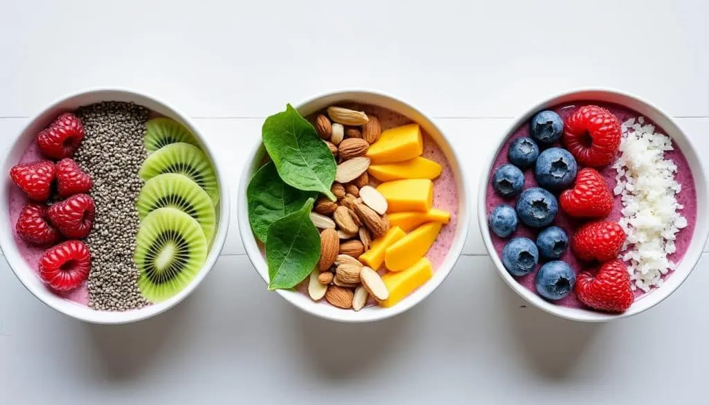 découvrez 3 ingrédients essentiels pour créer des smoothie bowls colorés et à indice glycémique bas, parfaits pour une alimentation saine et gourmande.
