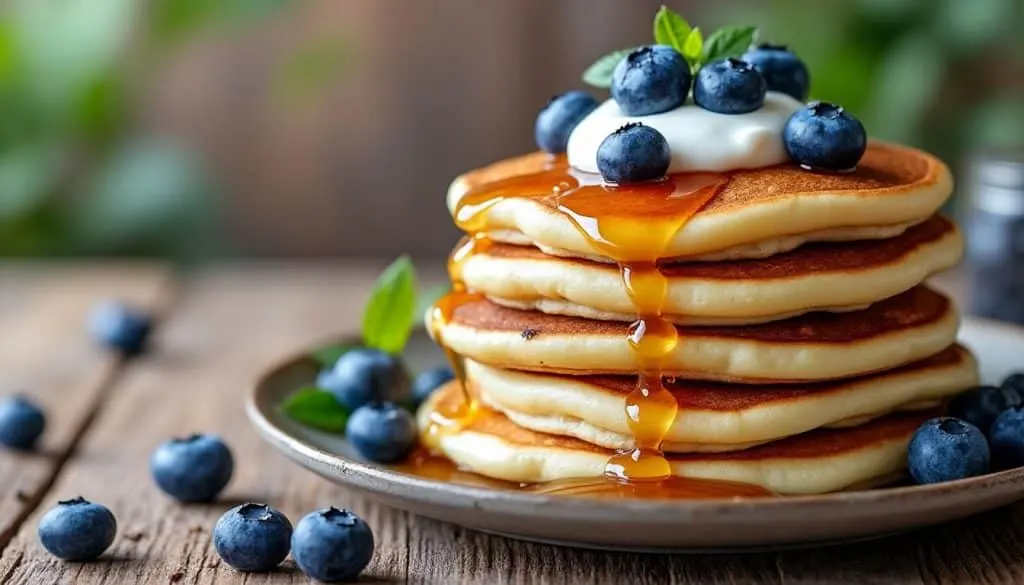 découvrez notre recette minceur de pancakes au fromage blanc et myrtilles, riches en protéines et savoureux. idéal pour un petit-déjeuner sain et gourmand tout en prenant soin de votre ligne !