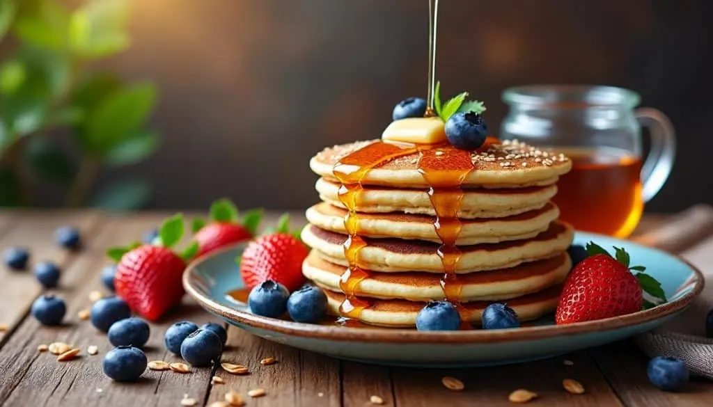 découvrez notre recette minceur de 6 pancakes moelleux au lait végétal et graines de lin, idéale pour un petit-déjeuner sain, léger et savoureux. simple, rapide et pleine de bienfaits !