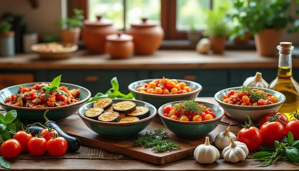 découvrez 4 recettes minceur savoureuses à base d'aubergines et de tomates méditerranéennes, parfaites pour un régime équilibré et gourmand.