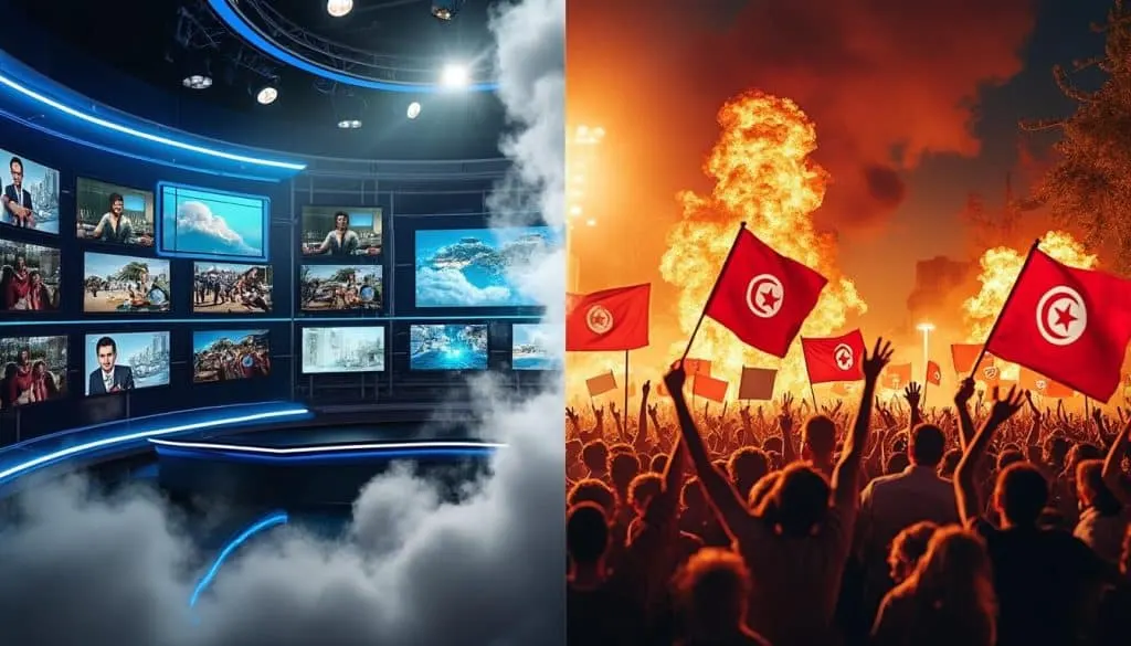 analyse de l'influence réciproque entre les tensions médiatiques en italie et le contexte politique en tunisie, explorant si la première peut exister sans le second.
