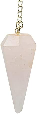 pendule divinatoire quartz rose 7 chakras doja barcelona | décoration energétique d'esotérisme pour méditation & bien être