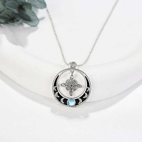 pentacle de protection: collier élégant en argent sterling avec pendentif nœud celtique, idéal pour femmes et filles