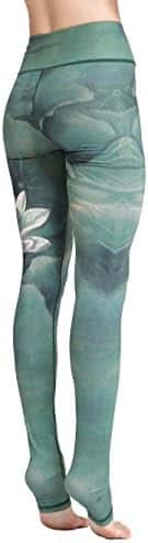 leggings yoga haute taille flyily, motif aquarelle confort ethique pour femmes