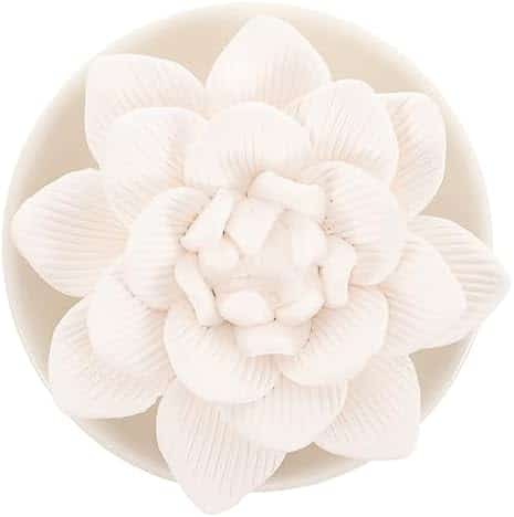 diffuseur d'arômes en céramique lotus sublimer vos huiles essentielles au bureau, blanc