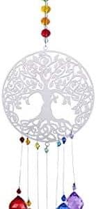 pendentif arbre de vie en cristal arc en ciel h&d décoration Énergétique & feng shui pour fenêtre