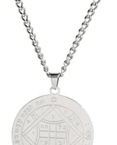 pentacle de protection sipuris : pendentif en acier inoxydable clé de salomon, 4ème pentacle de vénus, amulette d'amour pour homme avec sceau jupiter