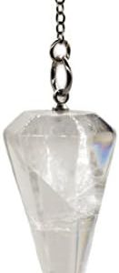 pendule quartz naturel polar jade: radiesthésie & chakra reiki avec chaîne & pochette sélection cristal pour sorcellerie