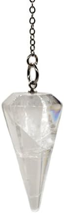pendule quartz naturel polar jade: radiesthésie & chakra reiki avec chaîne & pochette sélection cristal pour sorcellerie