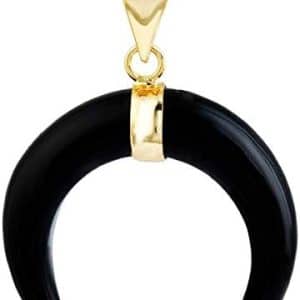 collier femme avec croissant pendentif : pierre de guérison et protection mookaitedecor