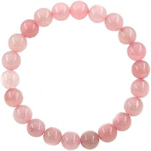 quartz rose Élastique 8mm: bracelet lithotherapie en pierre naturelle pour homme et femme