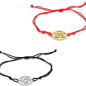 bracelet pentacle de protection wiccan etoile de david ajustable en jade pour femmes et filles