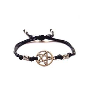 pentacle de protection wicca : bracelet talisman personnalisé aux 5 Élements