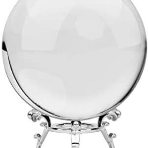 cristal k9 puissant de merrynine: boule de médium 80mm avec support métallique pour photographie et décoration