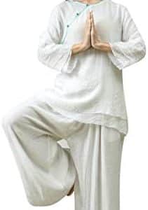 vêtements de méditation ksua: uniforme kung fu & tai chi femme en soie coton