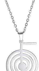 collier pentacle de protection reiki yoga en acier inoxydable avec symbole cho ku rei bijou energisant pour femmes à géométrie sacrée