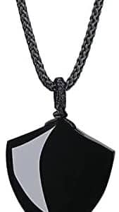 collier pentacle de protection unisexe en obsidienne ajustable coai