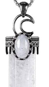 pentacle de protection labradorite collier pendentif en pierre cristal hexagonale pour guérison energétique