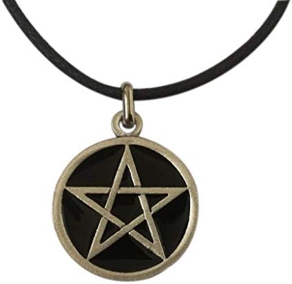 pentacle de protection wicca en argent noir: bijou artisanal Étoilé & symbole des 5 Éléments
