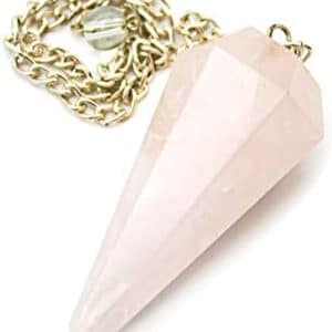 pendule divinatoire quartz rose 7 chakras doja barcelona | décoration energétique d'esotérisme pour méditation & bien être