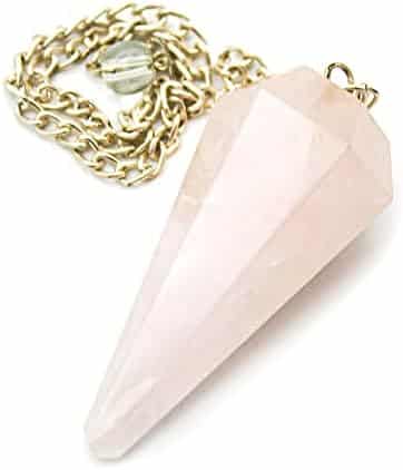 pendule divinatoire quartz rose 7 chakras doja barcelona | décoration energétique d'esotérisme pour méditation & bien être