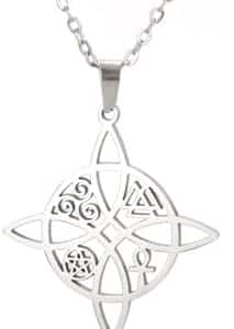 pentacle de protection viking : collier amulette trinité celtique pour femmes bijou wiccan unique