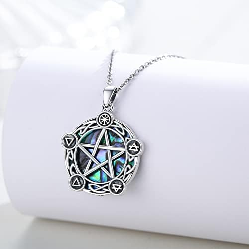 collier pentacle de protection bijoux en argent sterling 925 pour hommes, femmes et enfants idéal cadeau fête des mères, wiccan star