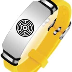 bracelet pentacle de protection wicca en acier inoxydable et silicone bijou païen hecate goddess