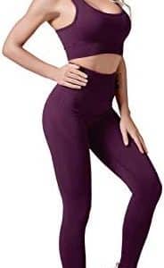 ensemble yoga ethique 2pcs jamron: leggings & soutien gorge sport femme fitness & gym