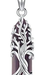 pentacle de protection : collier arbre de vie en argent 925 et pierre naturelle, odinstone