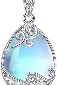pentacle de protection : collier yafeini en argent 925 & pierre de lune