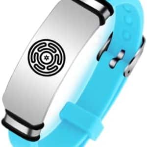 pentacle de protection: bracelet wicca en silicone ajustable avec amulette sorcière