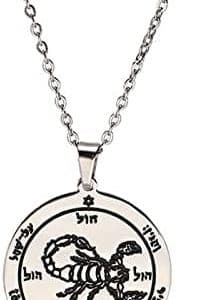 collier pentacle de protection mars en acier inoxydable talisman magique homme sipuris