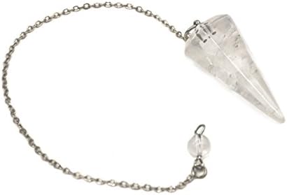 pendule quartz naturel polar jade: radiesthésie & chakra reiki avec chaîne & pochette sélection cristal pour sorcellerie