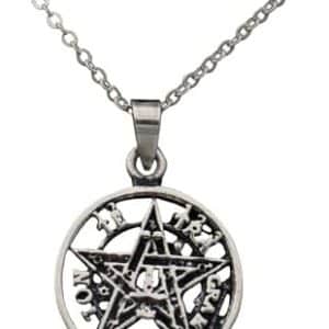 pentacle de protection sicuore en argent 925 collier tetragrammaton classique avec chaîne 45 cm