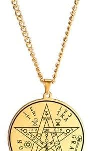 pentacle de protection tétragramme wicca collier unisexe eueavan
