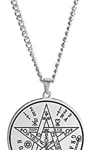 pentacle de protection salomon: collier acier inoxydable bijoux viking, pendentif magique vintage pour hommes et femmes