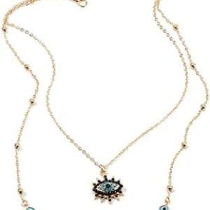 collier pentacle protecteur anti mauvais Œil en strass sttiafay, pour femmes et filles