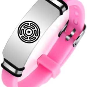 pentacle de protection wicca : bracelet réglable en silicone et acier inoxydable avec amulette hecate goddess bijoux païens