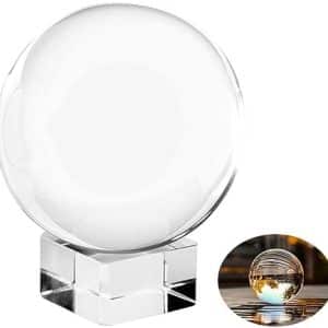 cristal photographe sporgo: boule en verre k9 80mm avec support pour déco & lecture