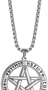 pentacle protecteur hébreu en strass collier celtique, amulette wiccan pour hommes