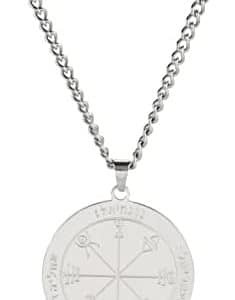 pentacle de protection puissant pour homme sipuris collier en acier inoxydable bijou cadeau, clé de salomon, amulette jupiter