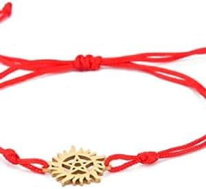 pentacle de protection : bracelet wiccan Étoile à cinq branches réglable en jade