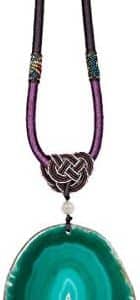 collier pentacle de protection en agate: pendentif irrégulier en cristal pour hommes et femmes