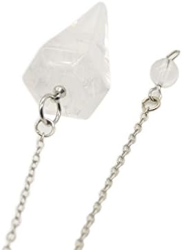 pendule quartz naturel polar jade: radiesthésie & chakra reiki avec chaîne & pochette sélection cristal pour sorcellerie