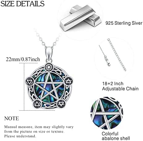 collier pentacle de protection bijoux en argent sterling 925 pour hommes, femmes et enfants idéal cadeau fête des mères, wiccan star